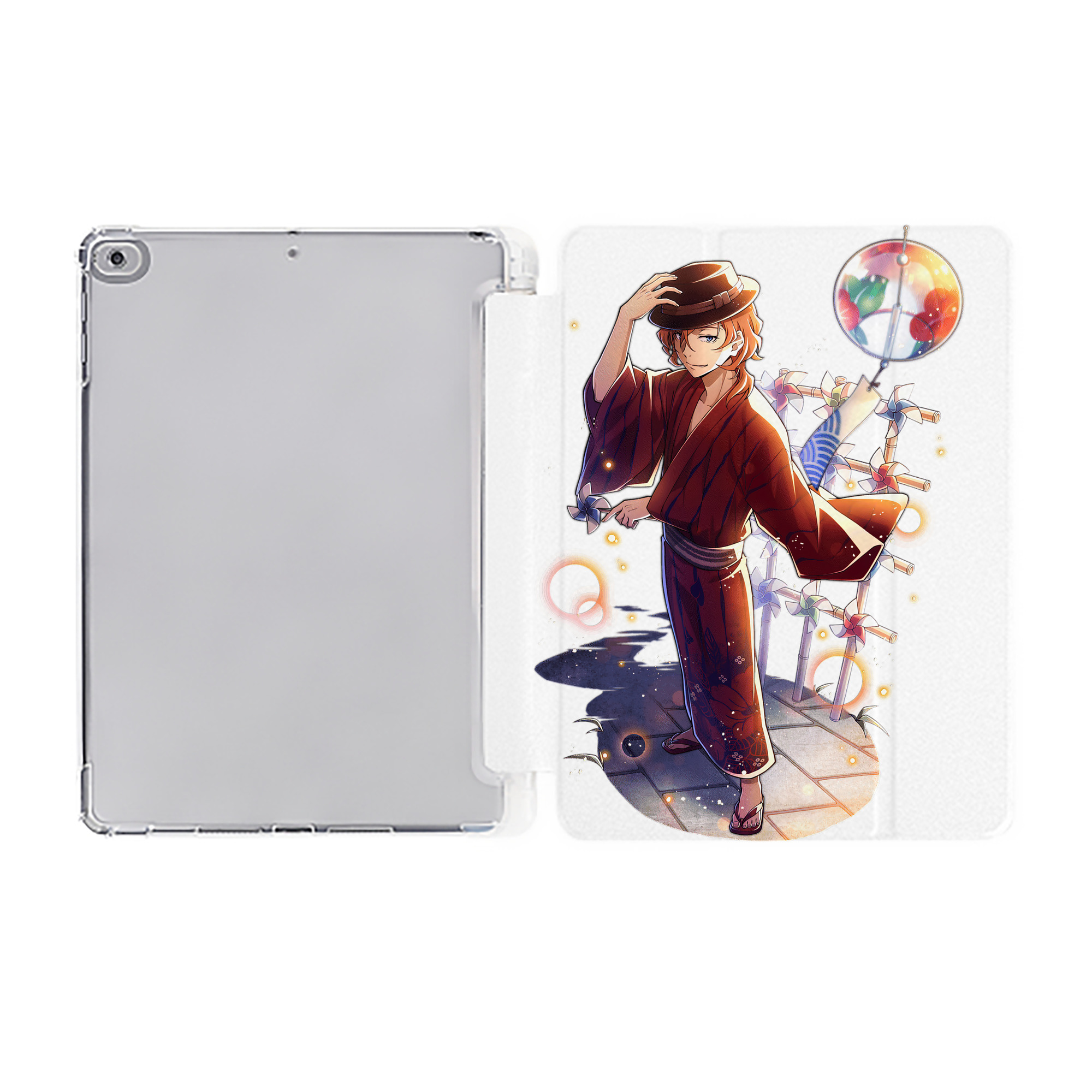 （画像用） 文豪ストレイドッグス Bungo Stray Dogs IPad ケース ペン収納付き 三つ折りスタンド PUレザー×シリコン 対応機種9.5/10.5/10.9インチ